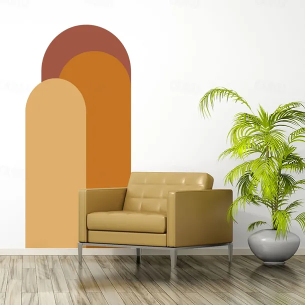 Geometry Colorful Wallpaper Boho Arch Wall Cover Sticker Film Peel and Stick Removable Self Adhesive PVC/Vinyl Wall Decal for Room Home Decoration 52*140cm