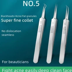 German Ultra-Fine Pimple Tweezers for Acne and Blackhead Removal - Salon Quality Beauty Tool for Face Health and Care