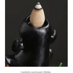 Ghost Pumpkin Incense Burner Holder, Halloween Reflux Waterfall Cone Incense Holder, Resin Incense Burner for Halloween