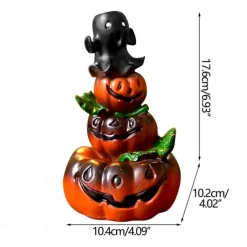 Ghost Pumpkin Incense Burner Holder, Halloween Reflux Waterfall Cone Incense Holder, Resin Incense Burner for Halloween