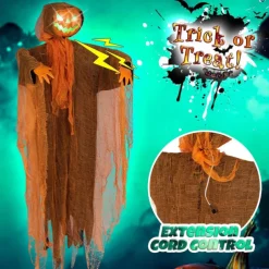 Ghostly Halloween Glowing Pumpkin Skeleton Pendant Decoration Fun Activity for All Age Halloween Themed Decorations Children and Adults