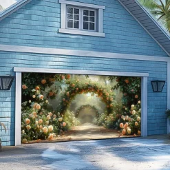 Giant Trees Forest Outdoor Garage Door Cover Banner Beautiful Large Backdrop Decoration for Outdoor Garage Door Home Wall Decorations Event Party Parade