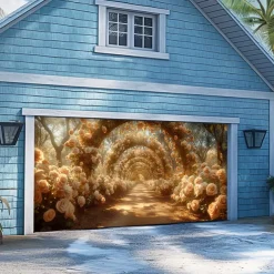 Giant Trees Forest Outdoor Garage Door Cover Banner Beautiful Large Backdrop Decoration for Outdoor Garage Door Home Wall Decorations Event Party Parade