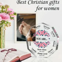 Gifts for Women (4*4Inch), Birthday Gifts Inspiration Religious Gifts Spiritual Gifts Catholic Gifts For Women Her Mom Friends Female Coworker Sister (Acrylic)