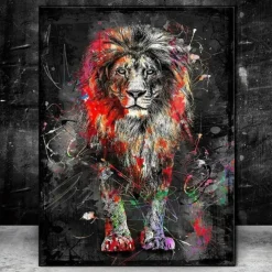 Giraffe Graffiti Wall Art Canvas Paintings on the Wall Art Posters and Prints Animals Modern Pictures For Kids Room Decor