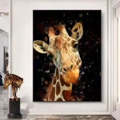 Giraffe Graffiti Wall Art Canvas Paintings on the Wall Art Posters and Prints Animals Modern Pictures For Kids Room Decor
