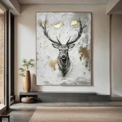 Giraffe Oil Painting handmade African Animals painting handmade Wall Art Wild Animals oil painting Impasto Textured Artwork Gifts paintings for Kids room living room wall decoration