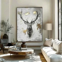 Giraffe Oil Painting handmade African Animals painting handmade Wall Art Wild Animals oil painting Impasto Textured Artwork Gifts paintings for Kids room living room wall decoration
