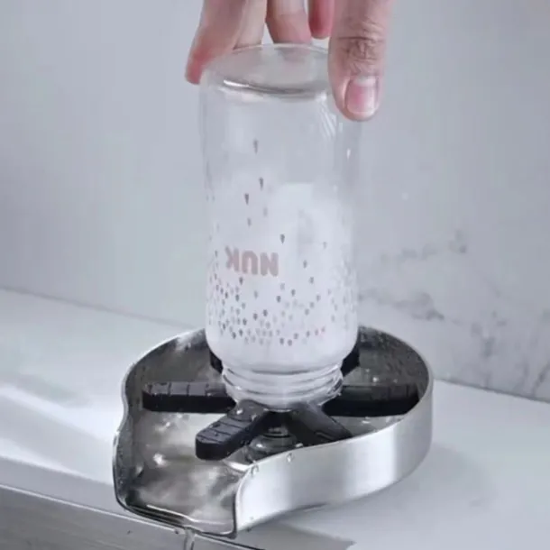 Glass Rinser For Kitchen Sink,Stainless Steel Cup Washer For Sink,Glass Washer for Sink,Cup Cleaner For Sink,Metal Washer,Kitchen Sink Accessories(Send 2 Kinds of Gaskets)