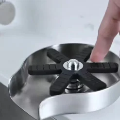 Glass Rinser For Kitchen Sink,Stainless Steel Cup Washer For Sink,Glass Washer for Sink,Cup Cleaner For Sink,Metal Washer,Kitchen Sink Accessories(Send 2 Kinds of Gaskets)