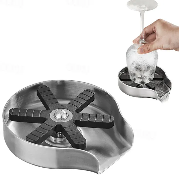 Glass Rinser For Kitchen Sink,Stainless Steel Cup Washer For Sink,Glass Washer for Sink,Cup Cleaner For Sink,Metal Washer,Kitchen Sink Accessories