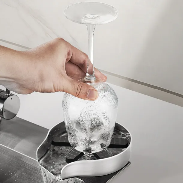 Glass Rinser For Kitchen Sink,Stainless Steel Cup Washer For Sink,Glass Washer for Sink,Cup Cleaner For Sink,Metal Washer,Kitchen Sink Accessories