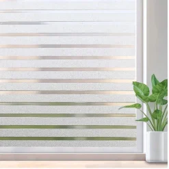 Glass Window Film Frosted Static Privacy Self Adhesive Film Anti-UV Opaque Decor Window Stickers for Bedroom Kitchen Office 100X45cm