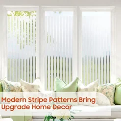 Glass Window Film Frosted Static Privacy Self Adhesive Film Anti-UV Opaque Decor Window Stickers for Bedroom Kitchen Office 100X45cm