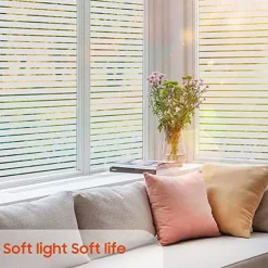 Glass Window Film Frosted Static Privacy Self Adhesive Film Anti-UV Opaque Decor Window Stickers for Bedroom Kitchen Office 100X45cm