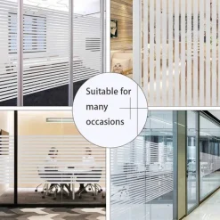 Glass Window Film Frosted Static Privacy Self Adhesive Film Anti-UV Opaque Decor Window Stickers for Bedroom Kitchen Office 100X45cm