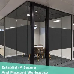 Glass Window Film Window Covering Black Film Static Privacy Decoration Self Adhesive for UV Blocking Heat Control Glass Window Stickers 100X45cm/39X18inches