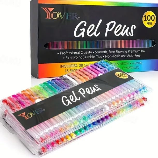 Glitter Gel Pen Color Neutral Pen Ballpoint Pen Hand Account Pen Children's Luminous Flashing Stars Special Color for Note-taking