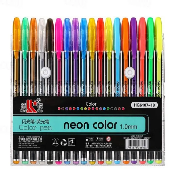 Glitter Gel Pen Color Neutral Pen Ballpoint Pen Hand Account Pen Children's Luminous Flashing Stars Special Color for Note-taking