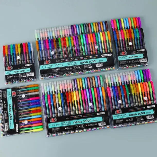 Glitter Gel Pen Color Neutral Pen Ballpoint Pen Hand Account Pen Children's Luminous Flashing Stars Special Color for Note-taking