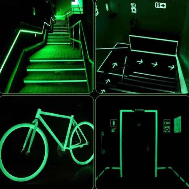 Glow In The Dark Self-adhesive Tape Light Safe Luminous Tape Sticker 1m X 3cm Waterproof Removable Durable Wearable Stable Safety