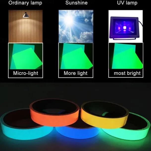 Glow In The Dark Self-adhesive Tape Light Safe Luminous Tape Sticker 1m X 3cm Waterproof Removable Durable Wearable Stable Safety