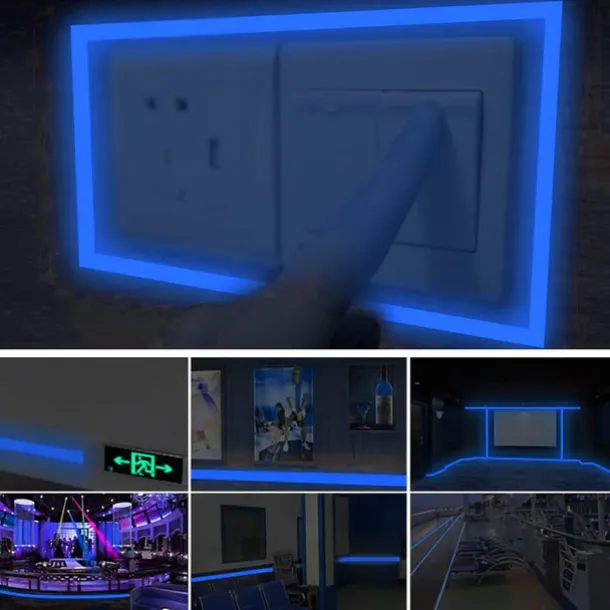 Glow In The Dark Self-adhesive Tape Light Safe Luminous Tape Sticker 1m X 3cm Waterproof Removable Durable Wearable Stable Safety