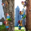 Gnome Garden Decor, 1pc Garden Gnome Statue, Climbing Gnomes Fairy Tree Hugger Garden Art Outdoor For Four Seasons Decor, Resin Crafts Ornaments For Patio, Lawn, Yard Art Decoration
