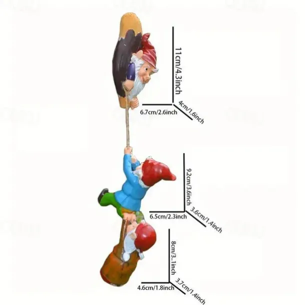 Gnome Garden Decor, 1pc Garden Gnome Statue, Climbing Gnomes Fairy Tree Hugger Garden Art Outdoor For Four Seasons Decor, Resin Crafts Ornaments For Patio, Lawn, Yard Art Decoration