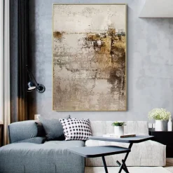 Gold foil oil painting handmade abstract gold painting Wabi sabi Wall Art Beige Abstract Painting on Canvas A Pair Beige Texture oil painting Wall Art Neutral Abstract oil painting Wal Decor