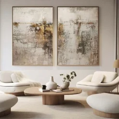 Gold foil oil painting handmade abstract gold painting Wabi sabi Wall Art Beige Abstract Painting on Canvas A Pair Beige Texture oil painting Wall Art Neutral Abstract oil painting Wal Decor