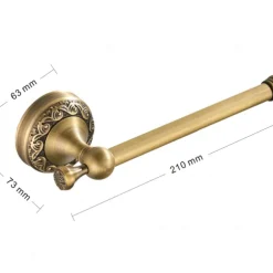 Golden Brushed Brass Towel Holder Bathroom Accessory Towel Ring/Toilet Paper Holder/Robe Hook Antique Brass Bathroom Single Rod Wall Mounted Carved Design