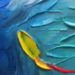 Goldfish Oil painting 100% Handmade large koi painting Hand Painted Wall Art koi fish painting new Colorful Koi art koi painting wall art knife art painting Home Decoration Decor animal paintings