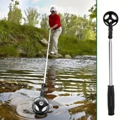 Golf Ball Retriever,Stainless Ball Retriever Tool Golf with Replaceable Release-Ready Ball Pick-Up Head,Golf Accessories Gift for Men Women