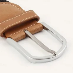 Golf Belt Unisex Stylish and Versatile Leather Belt with Buckle, Fashionable Woven Design, Elasticity, and Korean-style Casual Canvas for Men and Women