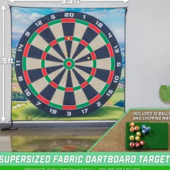 Golf Chipping Game Set Includes 6x6 Ft Sticky Playing Mat, N' Stick Golf Games with Chip N' Stick Golf Balls - Targets with Chipping Mat