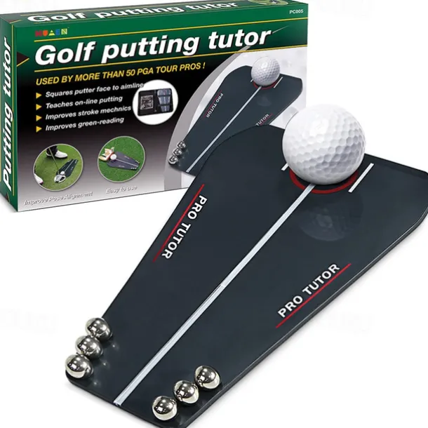 Golf Putting Tutor Golf Putting Trainer Golf Putting Aid Golf Putter Corrector with Free Zippered Bag for Beginners, Pros, Kids, Adults