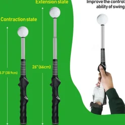 Golf Swing Training Aid - Retractable Sound-Sensing Swing Stick for Correcting Your Golf Swing, Perfect for Indoor and Outdoor Practice, Ideal for Beginners and Professionals Alike