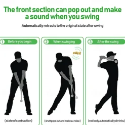 Golf Swing Training Aid - Retractable Sound-Sensing Swing Stick for Correcting Your Golf Swing, Perfect for Indoor and Outdoor Practice, Ideal for Beginners and Professionals Alike