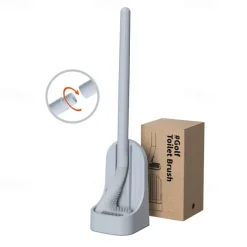 Golf Toilet Brush and Holder Set,New Base Long-Handled Toilet Brush,No Dead Ends Golf Toilet Brush Set Wall-Mounted,Deep Cleaning Silicone Toilet Bowl Brush with Non-Slip Long Handle