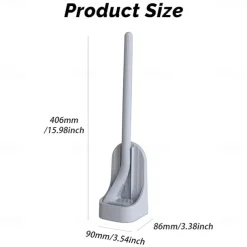 Golf Toilet Brush and Holder Set,New Base Long-Handled Toilet Brush,No Dead Ends Golf Toilet Brush Set Wall-Mounted,Deep Cleaning Silicone Toilet Bowl Brush with Non-Slip Long Handle