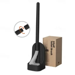 Golf Toilet Brush and Holder Set,New Base Long-Handled Toilet Brush,No Dead Ends Golf Toilet Brush Set Wall-Mounted,Deep Cleaning Silicone Toilet Bowl Brush with Non-Slip Long Handle