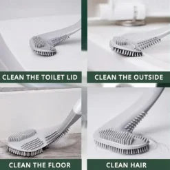Golf Toilet Brush, Toilet Cleaning Brush, Flexible Bendable Silicone Long Handled Toilet Brush, 360 Deep Toilet Bowl Cleaning Brush,Quick Drying Toilet Brush for Bathroom
