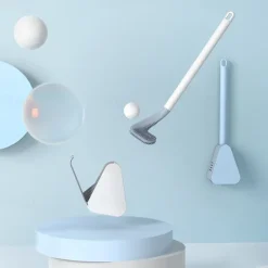Golf Toilet Brush, Toilet Cleaning Brush, Flexible Bendable Silicone Long Handled Toilet Brush, 360 Deep Toilet Bowl Cleaning Brush,Quick Drying Toilet Brush for Bathroom
