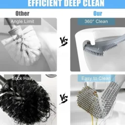 Golf Toilet Brush, Toilet Cleaning Brush, Flexible Bendable Silicone Long Handled Toilet Brush, 360 Deep Toilet Bowl Cleaning Brush,Quick Drying Toilet Brush for Bathroom