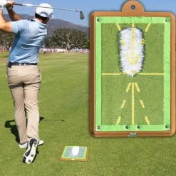 Golf Training Mat For Swing Detection Batting,Golf Swing Practice Mat Hit Ball Track Direction Track Mat Hit Mat Golf Training Mat