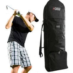 Golf Travel Bag with Wheels Heavy-Duty Golf Club Travel Cover Adjustable Strap Universal Size for Airlines Golf Aviation Bag