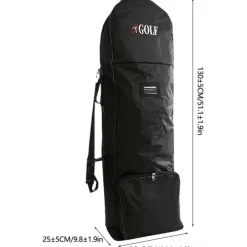 Golf Travel Bag with Wheels Heavy-Duty Golf Club Travel Cover Adjustable Strap Universal Size for Airlines Golf Aviation Bag