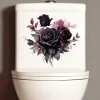 Gothic Rose Toilet Lid Decal - Easy Stick, Removable Bathroom Decor Sticker, Perfect for Home & Romantic Gifts, Funny And Cute, Wall Stickers, Toilet Decoration Tools