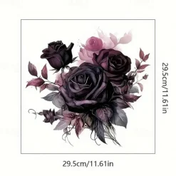 Gothic Rose Toilet Lid Decal - Easy Stick, Removable Bathroom Decor Sticker, Perfect for Home & Romantic Gifts, Funny And Cute, Wall Stickers, Toilet Decoration Tools